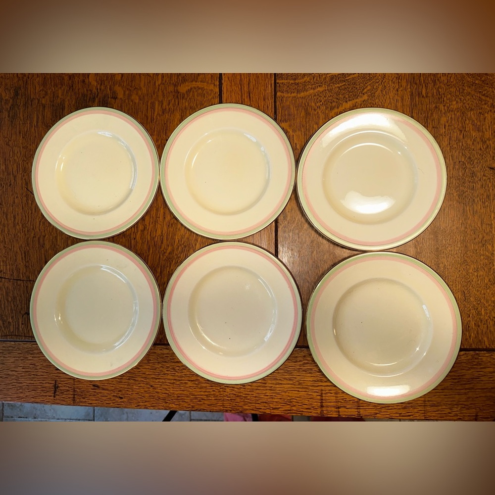 Antique Royal Winton Tiger Lily 6 Plates  England Fine China Dinnerware